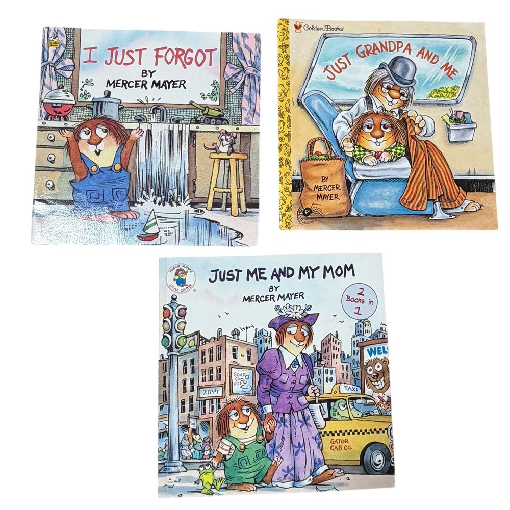 Mercer Mayer Little Critter Book Lot I Just Forgot Just Grandpa Me Just Me Mom